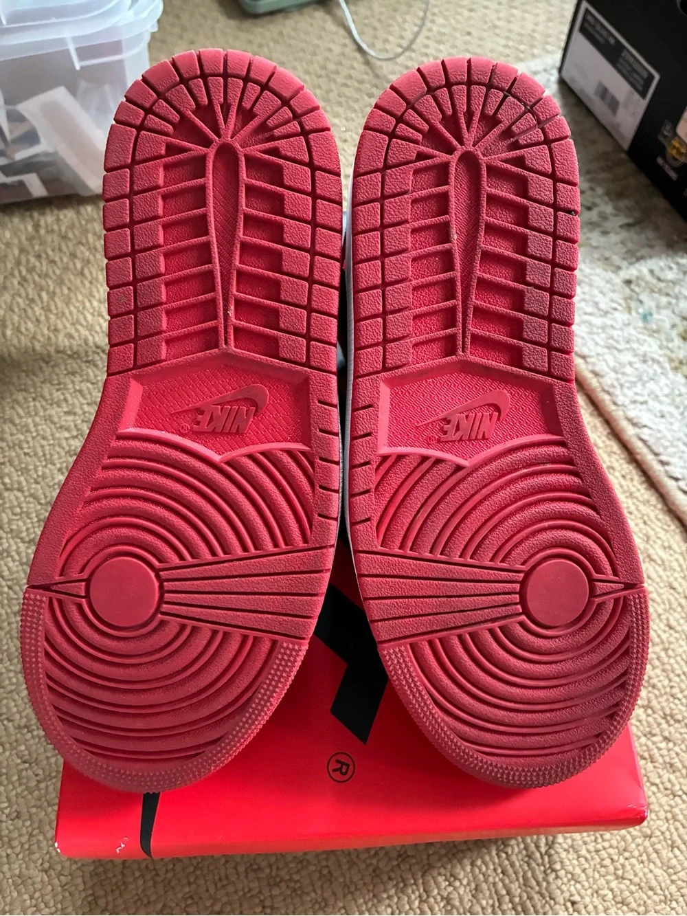 Nike Red & Black High Top Jordans